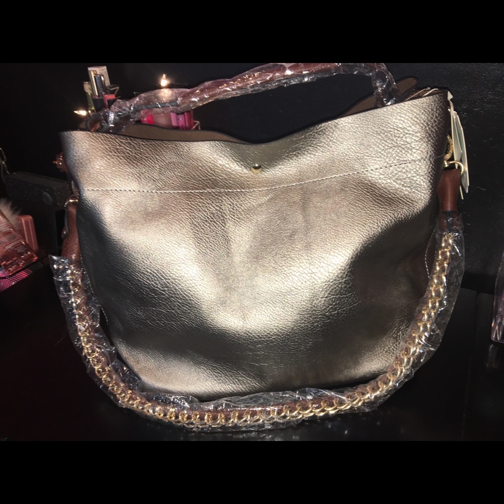 Silver tote bag